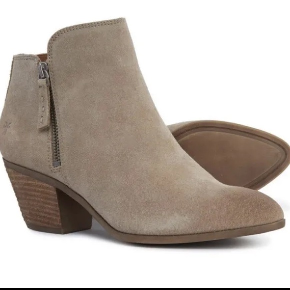 Women’s Frye “Judith” Taupe Suede Pointed Toe Double Zip Ankle Boots - 8.5 - Picture 13 of 13